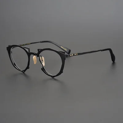 Super Personality Japanese Designer Style Green Round Eyeglasses Titanium  Plate Blue Optical Glasses