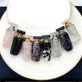 New Designs Assorted Stones Faceted Gemstone Big Perfume Bottle Home Decoration Portable Essential Oil Bottles for Women Gift