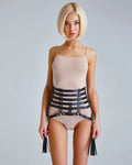 Women PU Leather Fashion Short Skirt Sexy Harness for Pub Show