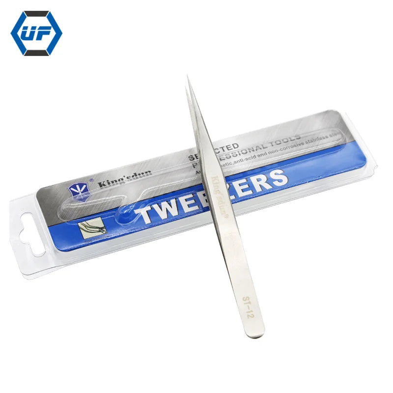 Kingsdun Professional Anti-Static Stainless Steel Tweezers Mini Precision Tweezer for Electronic Product Repairing MegaBDM