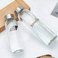 In Stock 350Ml 500Ml 700Ml 1L Transparent Round High White Glass Water Bottle With Stainless Steel Lid and the Customized logo