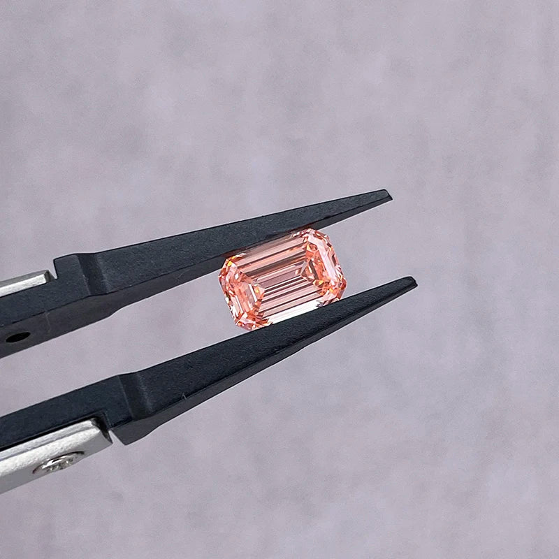 Starsgem HPHT IGI Certificate 1CT 1.5CT  Emerald  Cut  Fancy Vivid Pink  Color  Lab Grown Diamond Loose Synthetic Diamonds