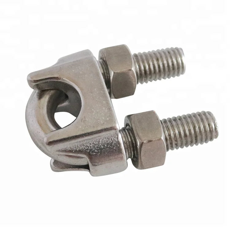 Baot DIN741 1/4 Inch M6 Zinc Finish Stainless Steel 304 U-Shaped Electric Cable Connector Clamp Wire Rope Clip