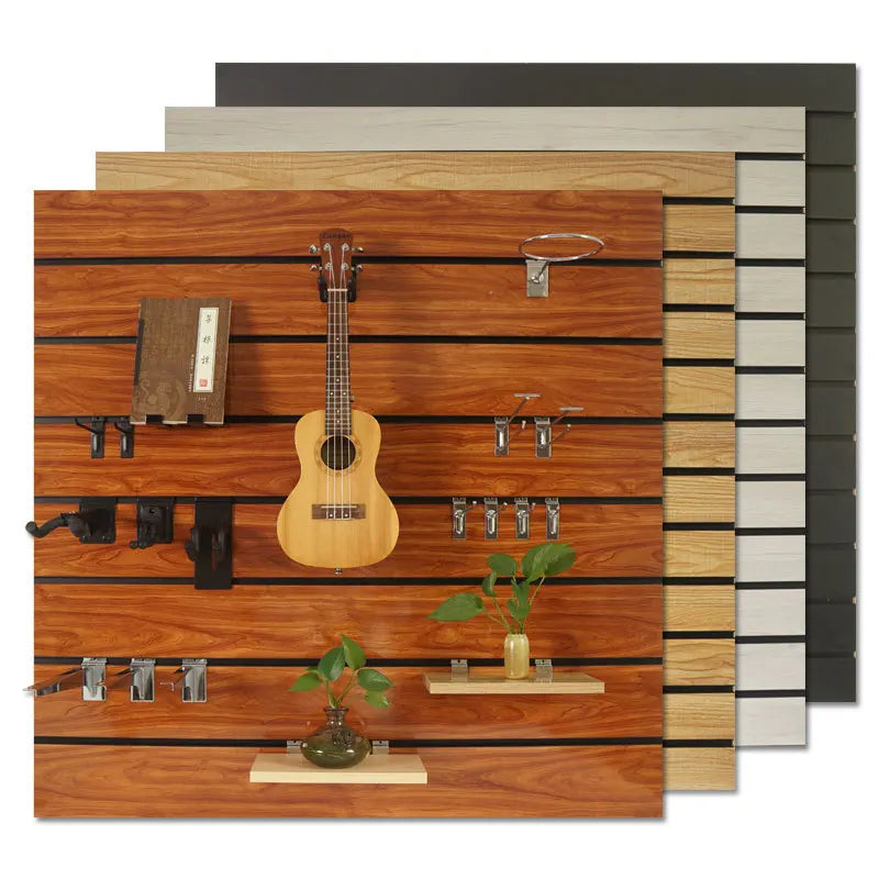 Custom 1220*2440*15mm High Glossy Slatwall Panel Melamine Surface MDF Board