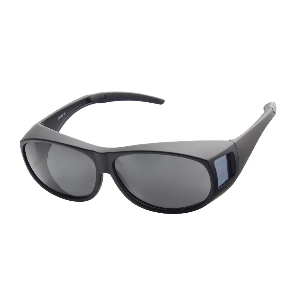 Wraparound Anti Explosion Polarized Sunglasses  Black Trendy Fit Over  Sun Glasses