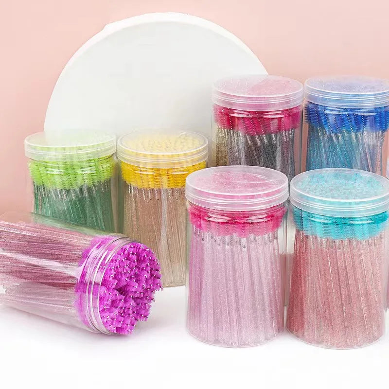 Wholesale Eyelash Spoolies Cleaning Brush Custom Logo Eyelash Mascara Wands for Eyelash Extension Mascara Brush