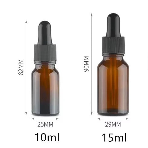 Stock 10ml & 30ml Transparent Serum Bottle Dispenser Lightproof Essential Oil Glass Dropper Bottle round Shape