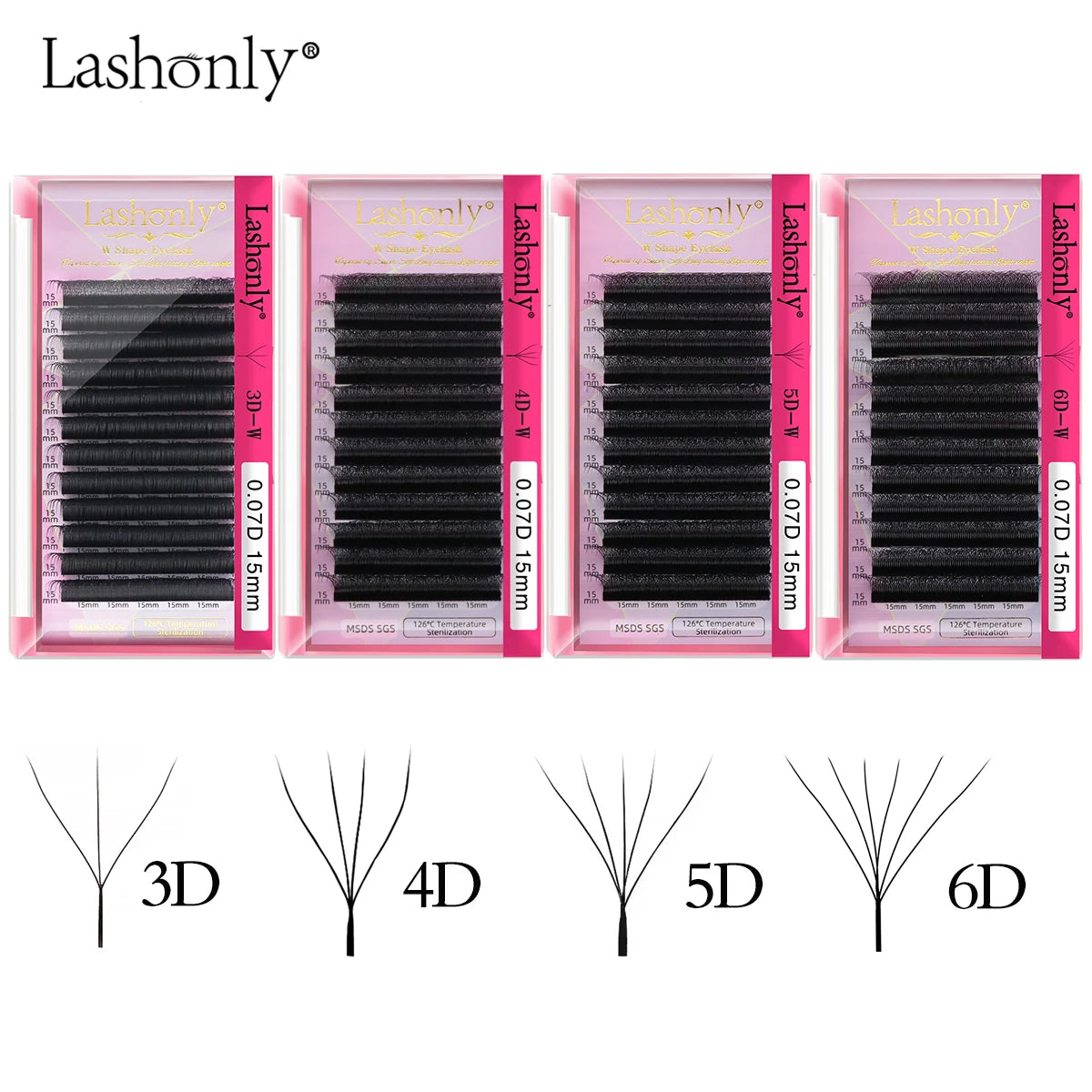 Lashonly Individual 3d 4d 5d 6d Shape w Y Weave Cluster Clover Lashes Eyelash Extensions Wholesale