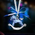 Crystal Car Hanging Ornament Christmas Rocking Horse Crystal Ornament