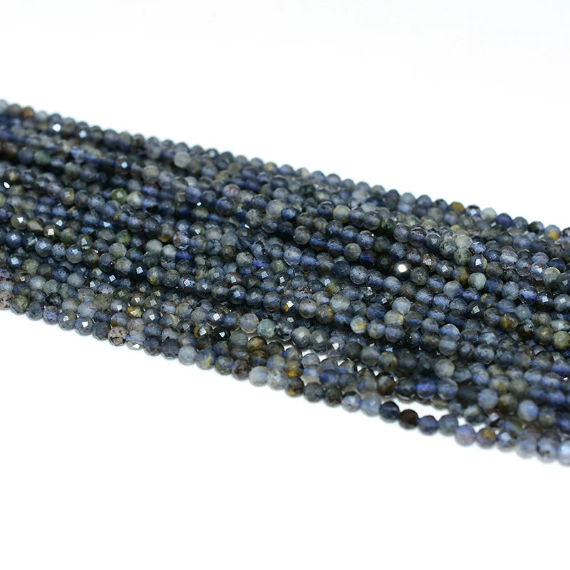 Factory Wholesale 3mm Faceted Natural Cordierite Loose Gemstone Beads For DIY Jewelry Making