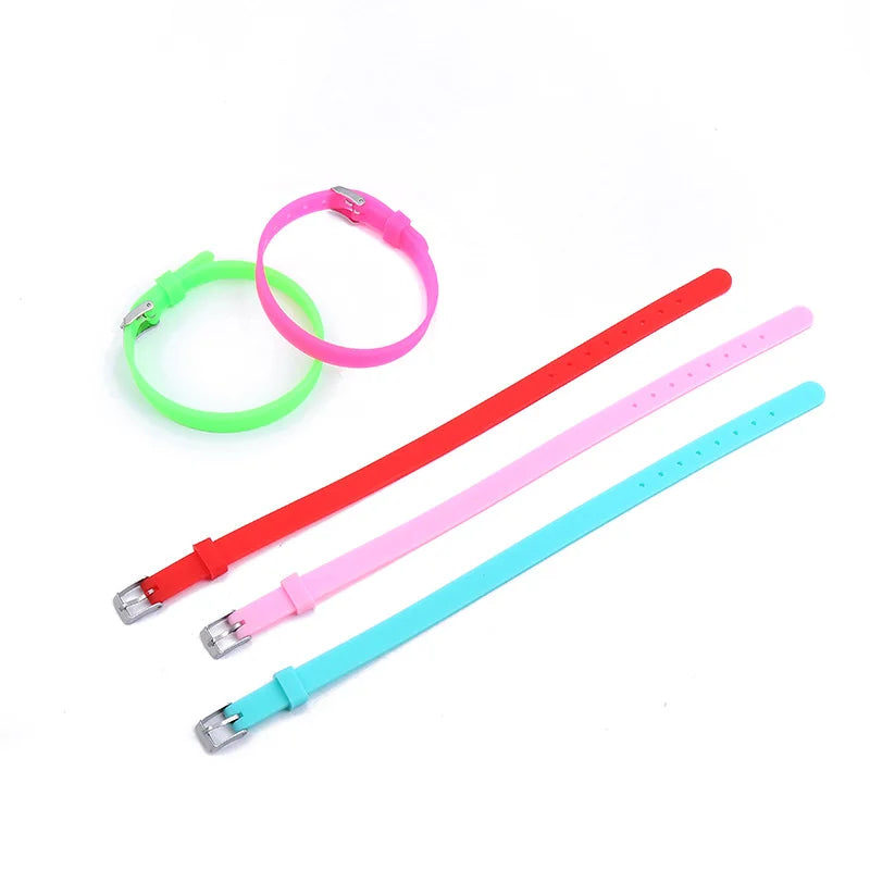 Adjustable Silicone Slide Charms Bracelets Wristbands Ornament Mixed Color 8mm Bracelet Strap DIY Supplies for Jewelry Making
