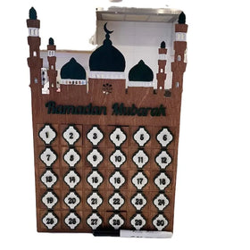 Custom Islamic Muslim Decor Laser Cut Wooden Ramadan Advent Calendar with 30 Day