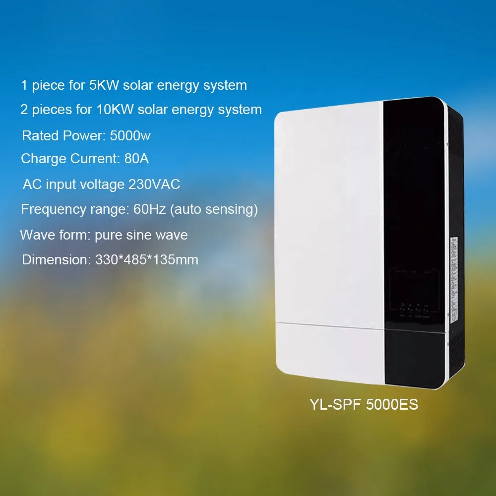 Hot Sale Multifunctional Solar PV Energy System Smart Off-grid Hybrid Power Inverter Pure Sine Wave 5kw Single Output Stock
