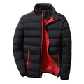 Hot Sale Men's Winter Warm Hooded Jacket Stand-Up Collar Breathable Windproof Waterproof Lined Front Logo High Quality