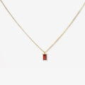 Simple Geometric Rectangular Zircon Diamond Pendant Necklace Women Jewelry Plated 18k Gold Chain Gemstone Zirconia Necklace