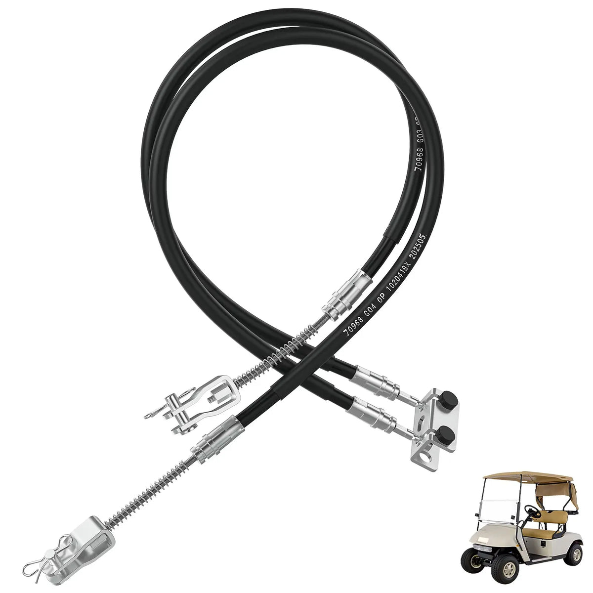 Golf Cart Parts Brake Cable Set (Stainless Steel Core) for EZGO TXT&Medalist Gas/Electric Models 1994-2008 OEM #70969-G03