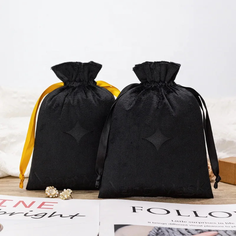 Custom Logo Printing Low Moq Free Sample Custom Branded Drawstring Pouch Small Custom Jewelry Gift Velvet Bag Pouch