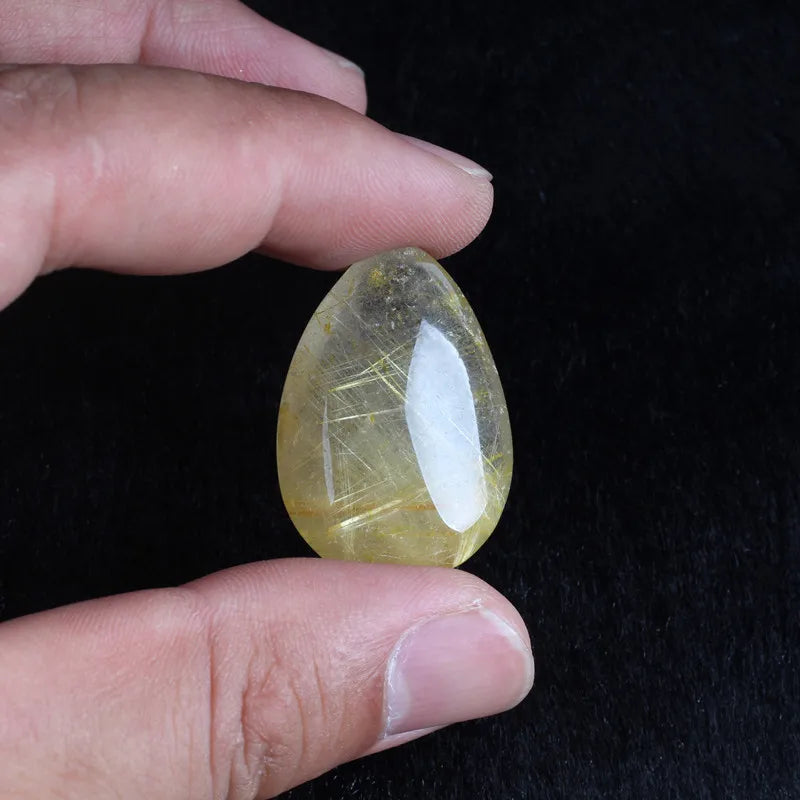 Wholesale Quartz Gold Hair Crystal Pendant Rutilated Quartz Gold Rutile Water Dropped Crystal Pendants for Necklace