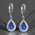 CAOSHI Wholesale Cubic Zircon Silver Coating Hoop Earring Round Cut Water Drop Shape Pendant Drop Earrings Elegant Ladies Women