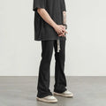 American High-street Style Thin Micro-flared Drawstring Sweatpants Thin Section Loose All-match Sports Casual Pants Trendy