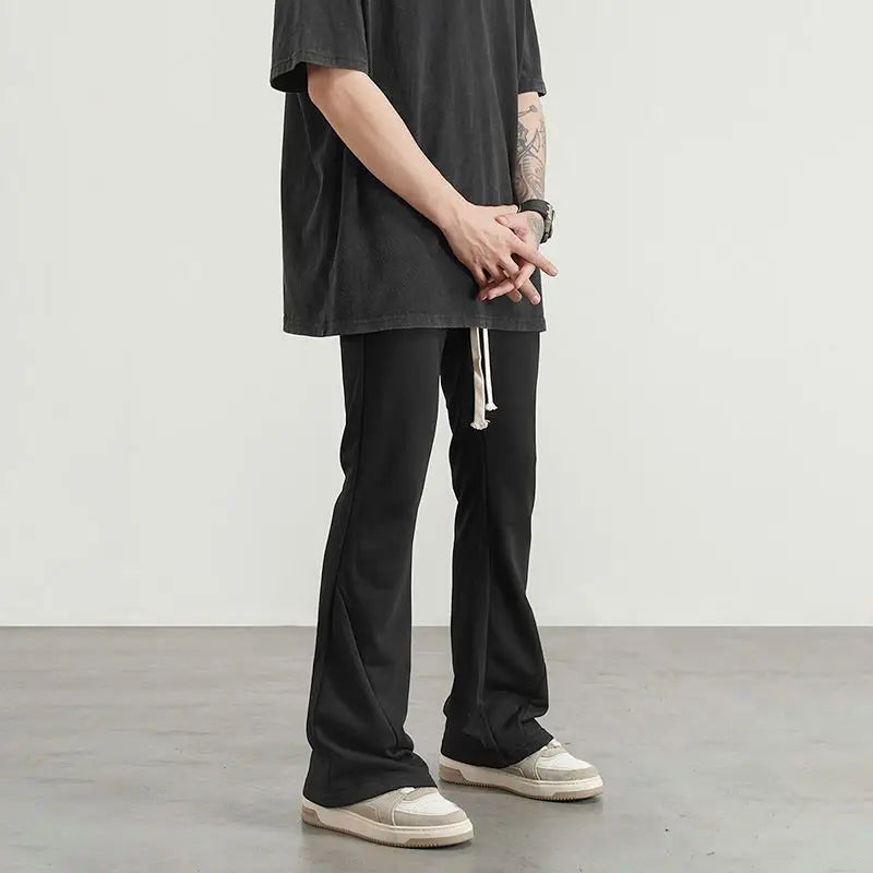 American High-street Style Thin Micro-flared Drawstring Sweatpants Thin Section Loose All-match Sports Casual Pants Trendy