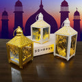 2021 Ramadan Decorations Table Decor Lantern with Flickering LED Eid Mubarak Lantern with LED Ramadan Decorative Hanging Lantern