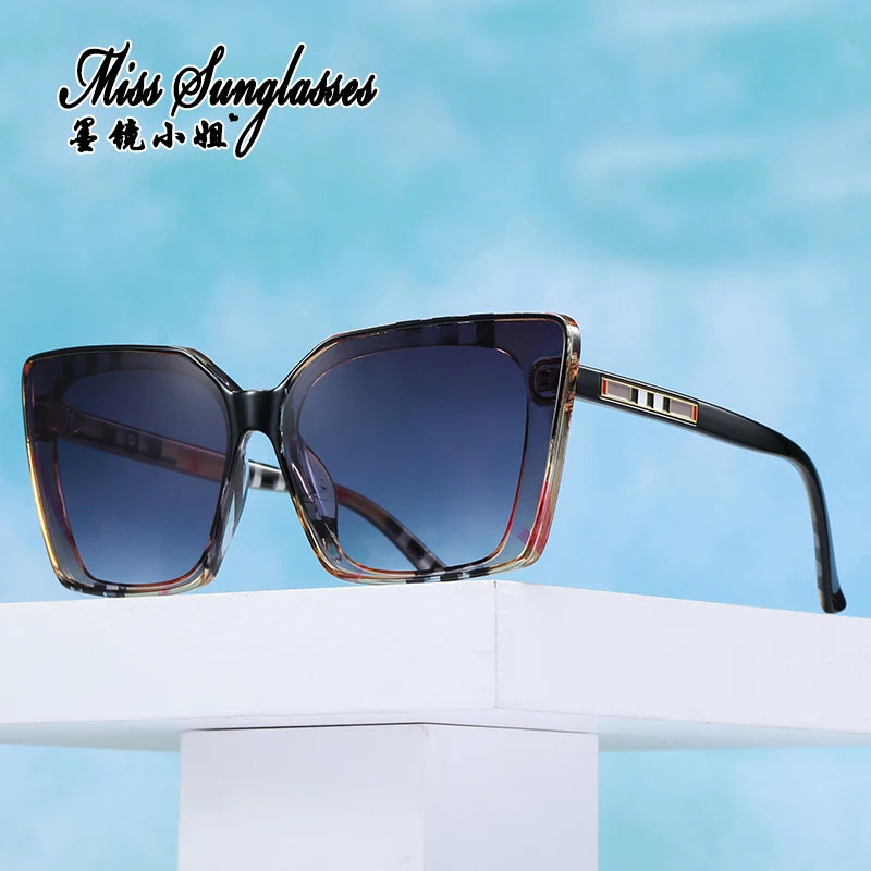 Custom Women's Vintage Transparent Cat Eye Sunglasses Newest Fashion Wholesale with UV400 LensesSun Glasses