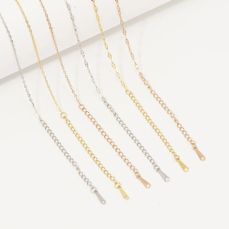 DIY Stainless Steel 18k Gold Plated Chain Adjustable Jewelry Necklace  Accessory