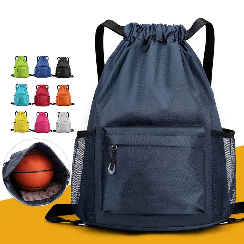 Customize Waterproof Backpack Outdoor Foldable Drawstring Sports Backpack Lightweight Gym Yoga Shoulder Backpack WIth Zipper