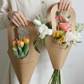 Bouquet Florist Gift Box Valentine's Day Paper Daisy Flower Packaging Kraft Paper Bags Flower Box With Handle