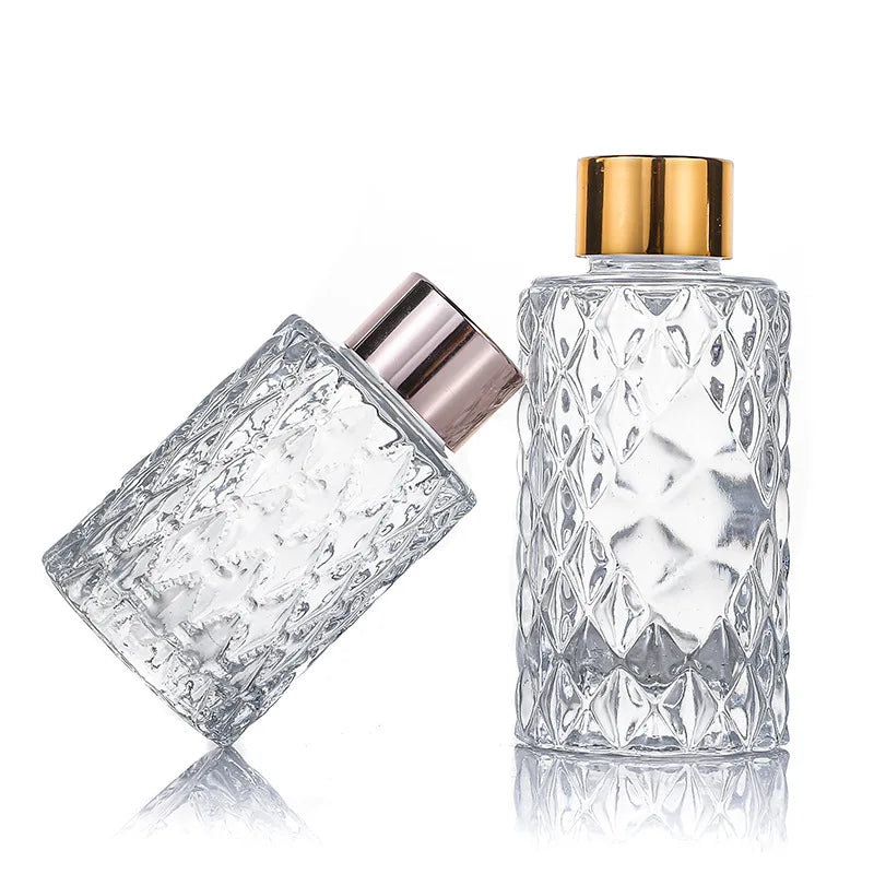 Luxury Glass Aroma Reed Diffuser Bottle Creative Home Fragrance Ornament Bottle Glass Small Vase for Dry Flower