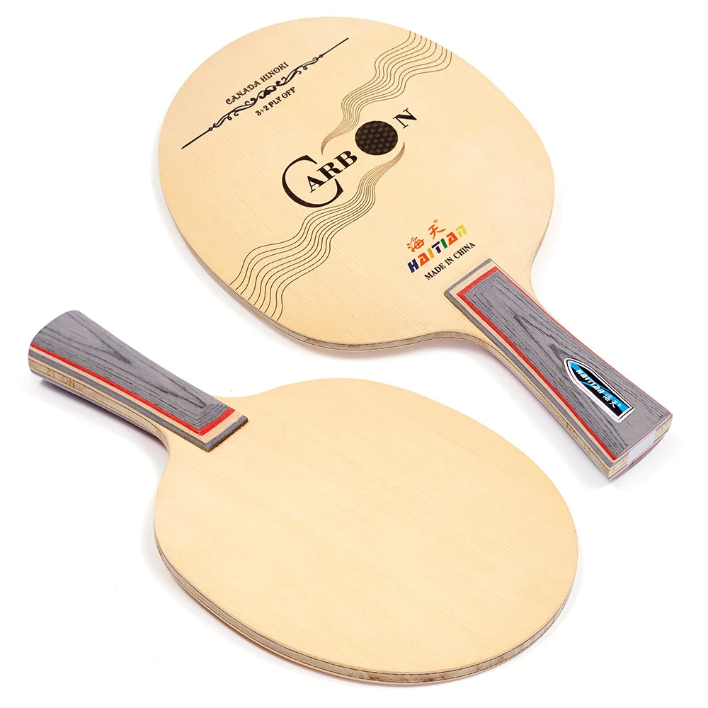 New Good Performance Natural Wood Color Carbon Table Tennis Blade for Beginner Player
