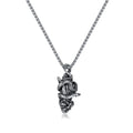Antique Style Vintage Stainless Steel Twisted Snake Prayer Pendant Necklace