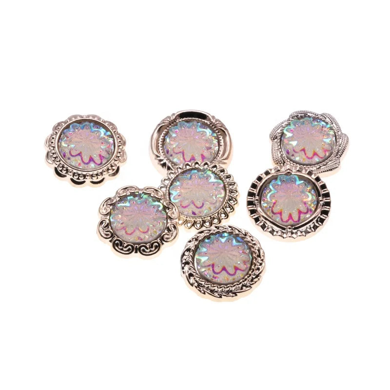 Factory Supply Custom Color Resin Drill Shank Sewing Gold Plastic Button for Coat and Shirt