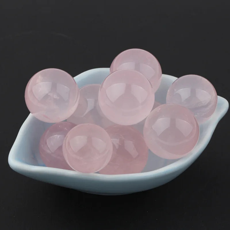 Rose Quartz Transfer Ball Seven-star Array Ornament Buddha Rose Quartz Crystal Ball Natural Home Decoration Eco-friendly Love