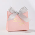 Sweet Wedding Favor Thank You Packaging Gift Box with Ribbon Luxury Cardboard Candy Chocolate Gift Boxes with Gold Stamping