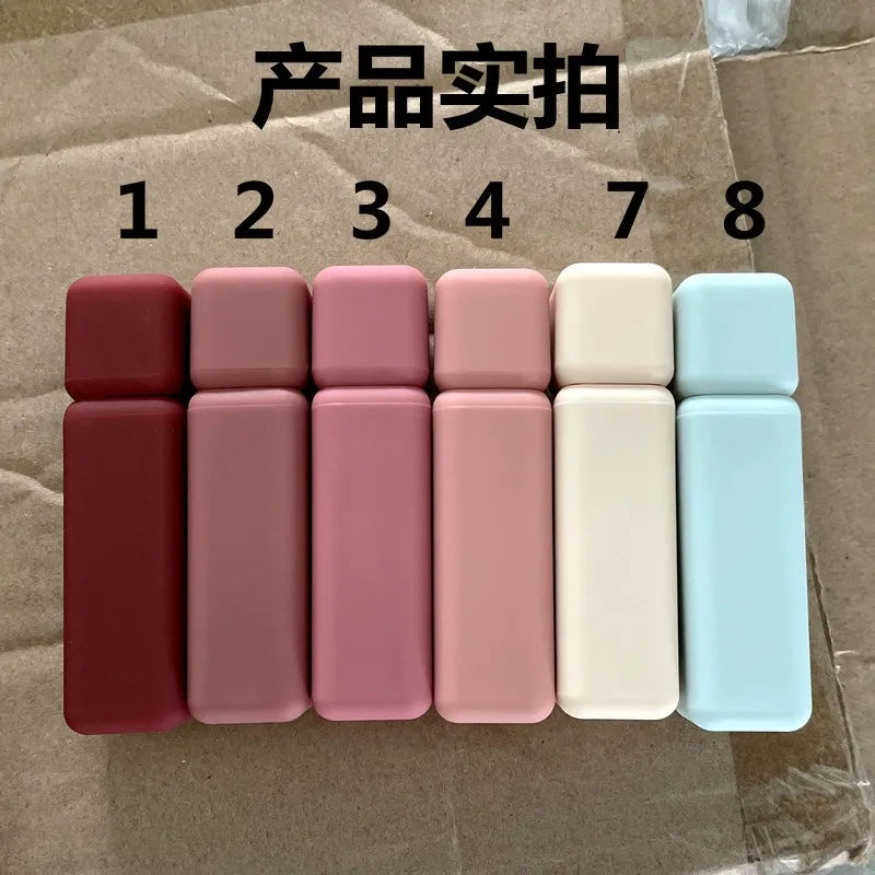 In Stock 5ml Frosted Plastic Lip Gloss Tube Colorful Square Empty with Rubber Surface for Blush Cosmetics