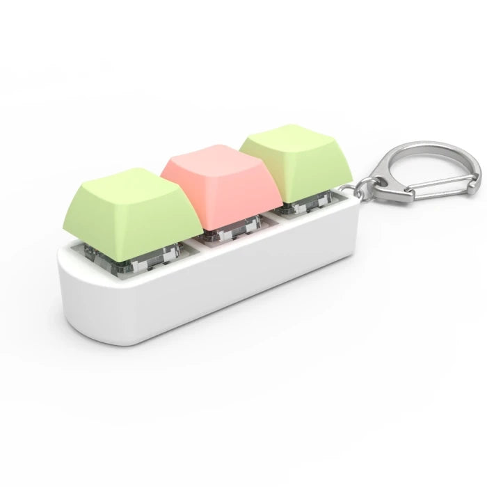 Triple Bond Blue Switch Mechanical Keyboard Keychain Solid Color Plastic Base with Key Cap