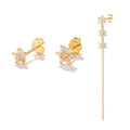 ROXI INS Style S925 Sterling Silver Fashion Simple 3pcs/set Snowflake Flowers Stud Earrings