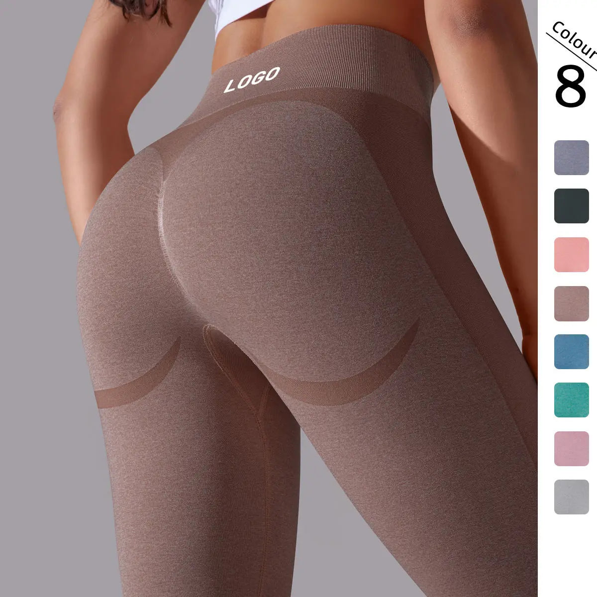 Activewear Workout Legging Solid Pattern Seamless High Waist Eco-Friendly Breathable Spandex/Nylon for Women