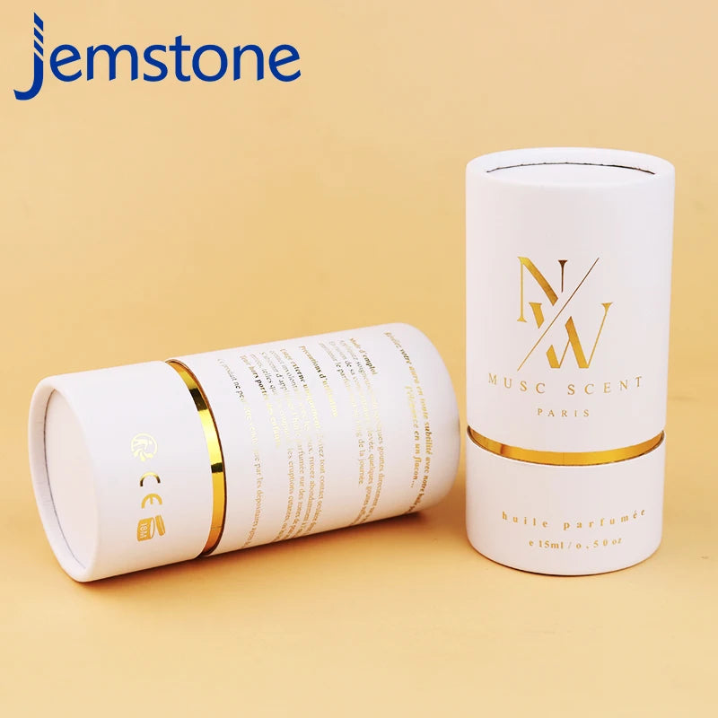 Recycled Materials Design Glass Bottle with UV Coating Essential Oil and Cosmetic Perfume Packaging Container Box Paper Tube