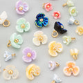 MF52  50pcs/lotjewelry Accessories18k Gold Platedcopperplastic Flowercharmsdiy Pendantsnecklace Making Findings