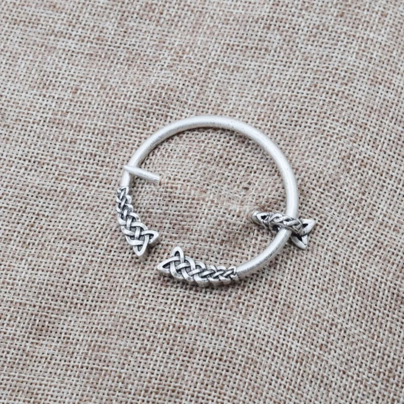 Medieval Viking Brooch Penannular Shoulder Shawl Scarf Clasp Cloak Celtic Knot Pin Badge Jewelry