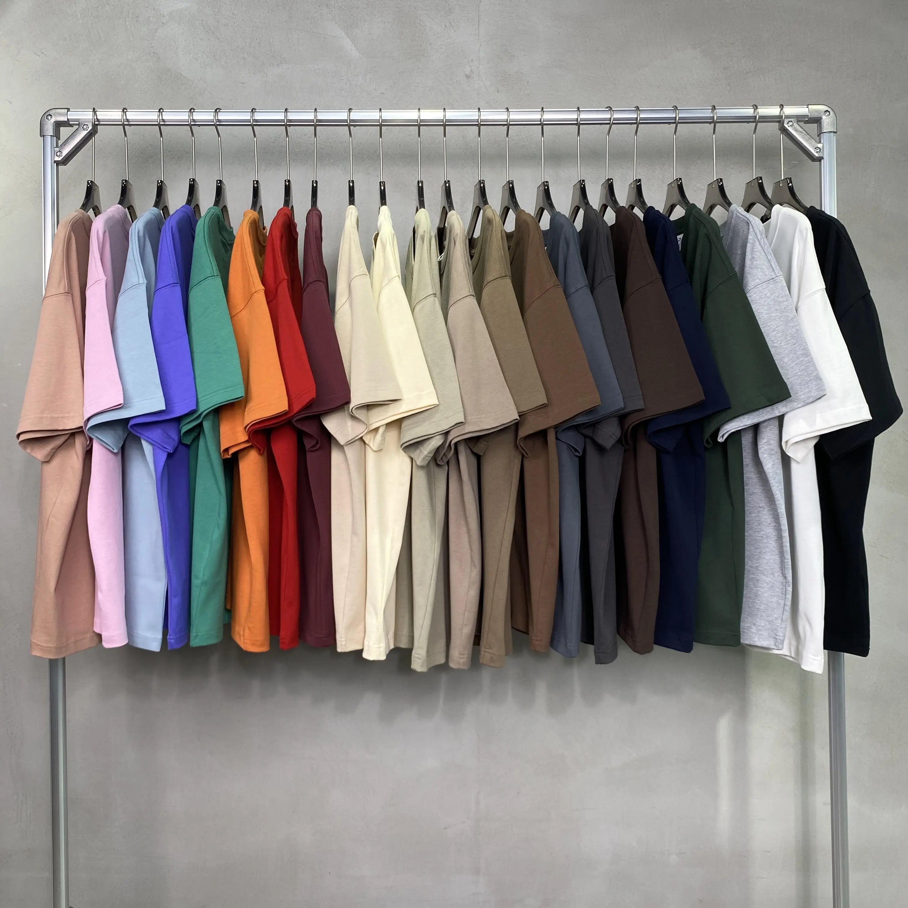 Oversized T-Shirt for Men Custom Logo Heavyweight Pure Cotton Printed Blank Stone Design Pickled Style Men's Fashion