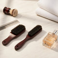 JUEJIANG Natural Hard Boar Bristle Ionic Wood Handle Wave Design Paddle Compact Beard Men Facial Hair Cleaning Styling Shaving