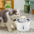 Pet Mute Drinker Feeder Bowl Pet Drinking Fountain Dispenser 2.4L Automatic Pet Cat Water Fountain with LED Electric USB Dog Cat