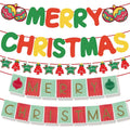 Happy Merry Christmas Banner Paper Green/Red Party Decoration New Year Background Decor Bunting Garland Hanging Flags Supplies