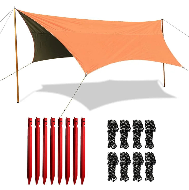 Woqi Rainfly Rain Tarp Tent Shelter Portable Picnic Shadow Large Tarp Shelter Tents Camping Fly Sheet