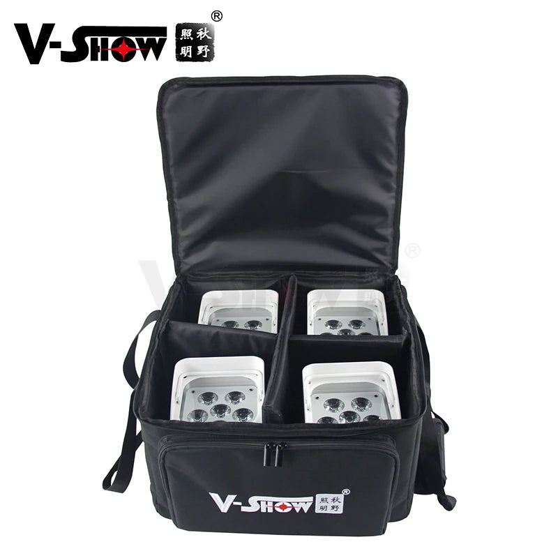 VSHOW WBRF0606 4pcs with Soft Bag  6pcs 18W  Led Par Battery Uplight Wireless Dmx Battery Power for Dj Disco