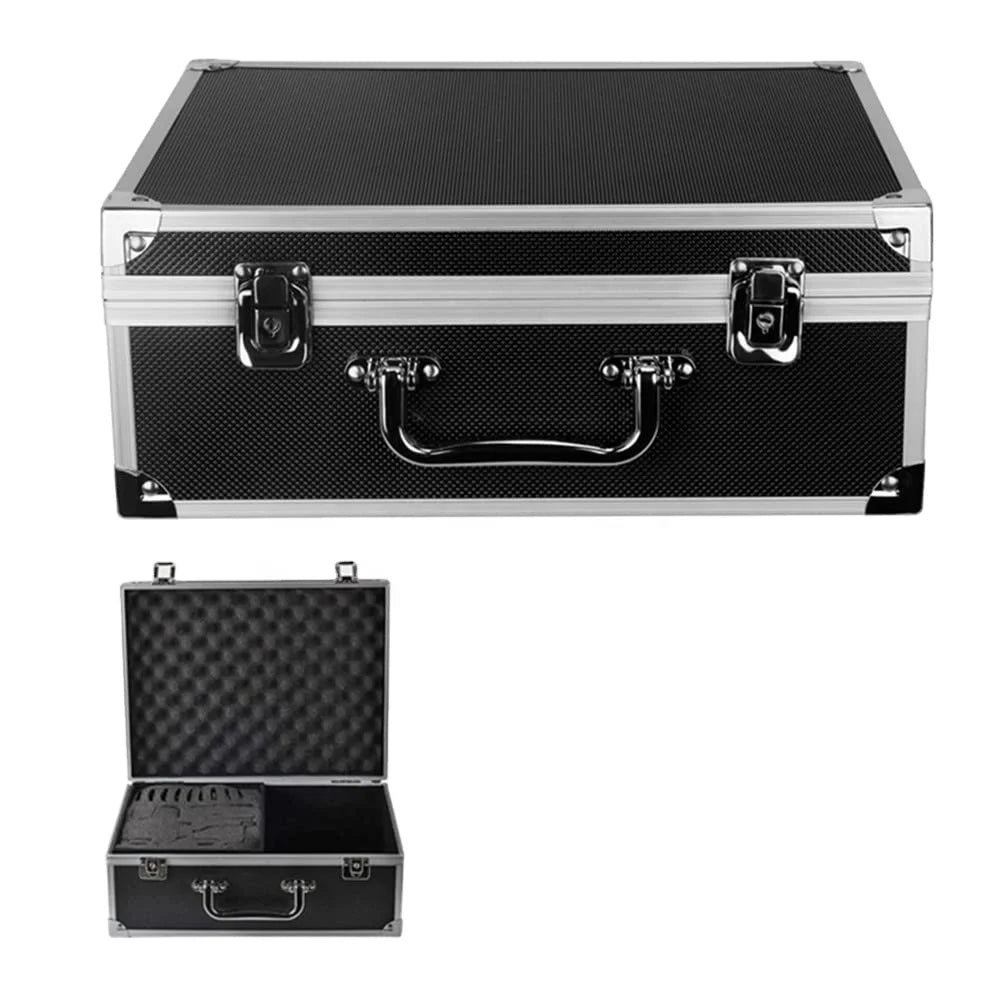 Aluminum Storage Case Black Tattoo Case Double Lock Key Tattoo Carrying Case